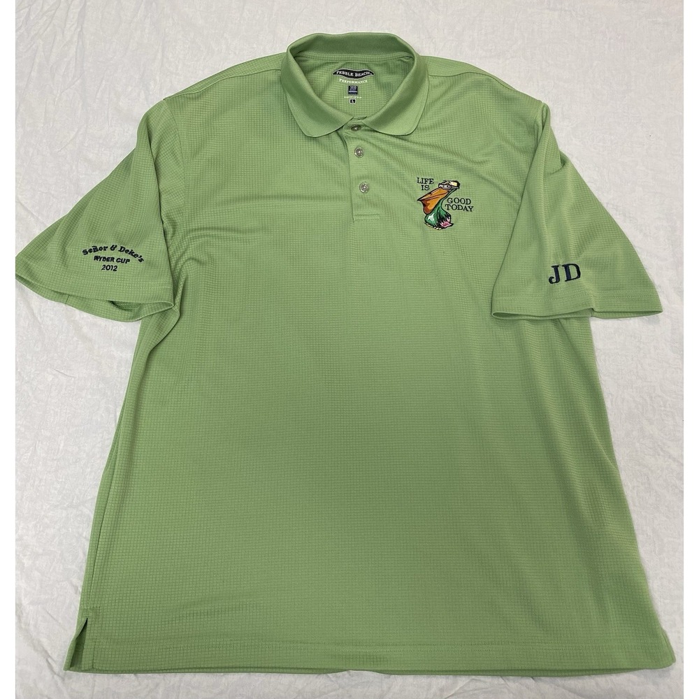 Pebble‎ Beach Golf Polo L Green Ryder Cup 2012 Embroidered Shirt